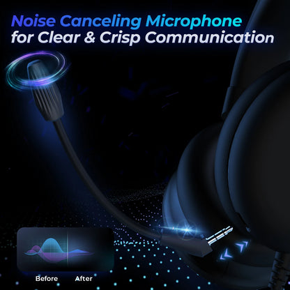 Wired Gaming Headset for Switch PS4 PS5 Xbox One S/X - Stereo Sound Headphones with Microphone, with PC Laptop Mobile Devices