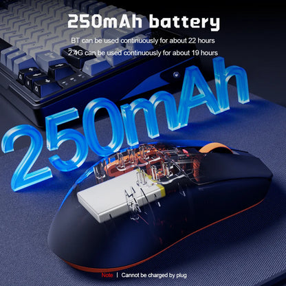RK ROYAL KLUDGE M30 Bluetooth Wireless Mouse PAW3311 41G Lightweight 12000dpi Tri-mode Gamer Computer Mouse  Ergonomic Software