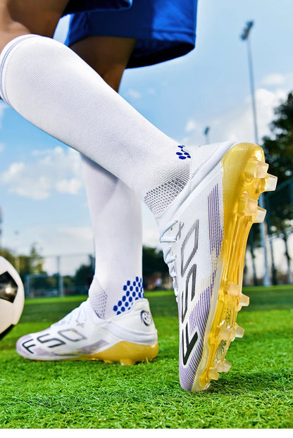 New Men Sneakers Match Grass Cleats High-quality Soccer Shoes Futsal Football Boots Non-Slip Indoor Hot-selling High-top Outdoor