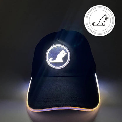 Fashion Glowing Baseball Cap LED Light Up Hip Hop Hat Bar Club Props Fluorescent Hat Men Women DJ Dance Supplies Costume