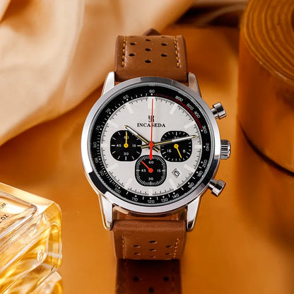Montre à quartz INCASEDA chronographe 42 mm, mouvement multifonctionnel, série luxe pour homme, ultra-lumineuse, tendance