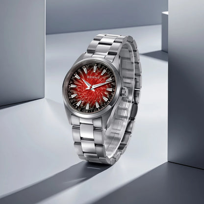 Orologio da uomo BERNY – Orologio al quarzo, vetro zaffiro, lancette luminescenti, impermeabile fino a 10 ATM, interamente in acciaio inossidabile – Stile elegante e casual, ideale per l’uso quotidiano o per le occasioni professionali