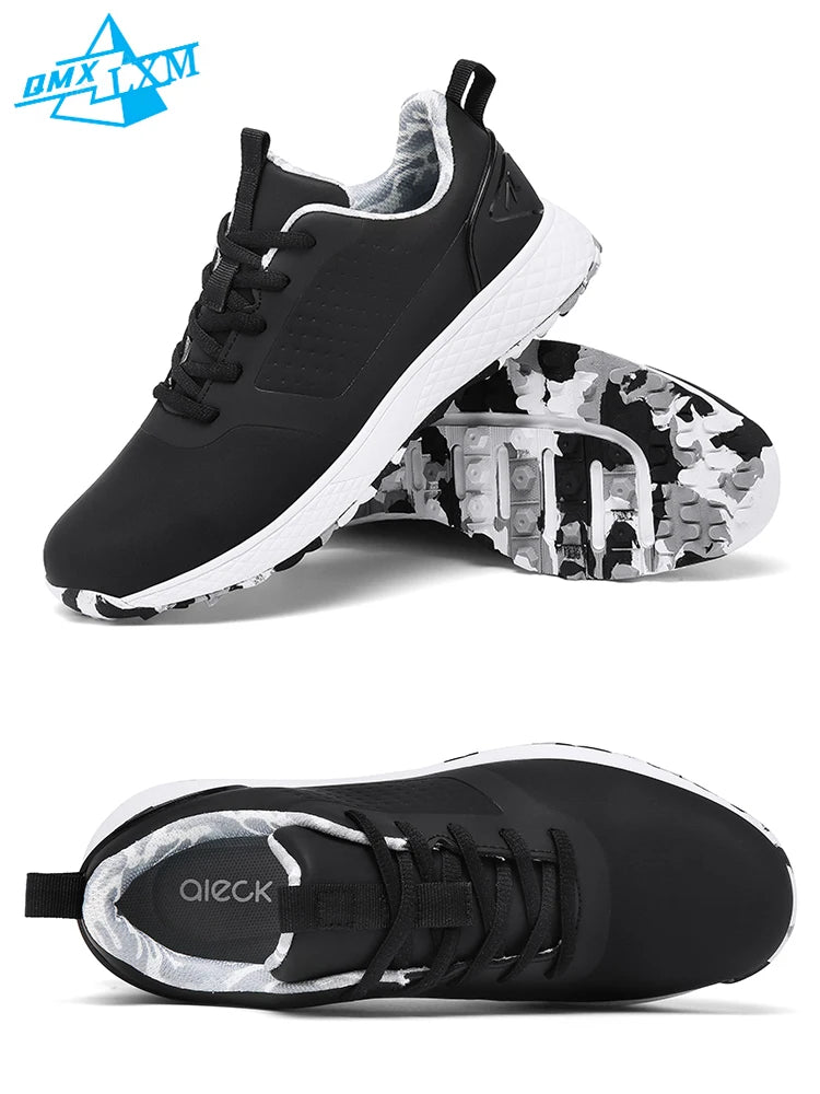 LiXingMing Women Golf Shoes Pink Professional Golfer Sport Sneakers Men Non-slip Spikeless Golf Turf Golfing Walking Shoes
