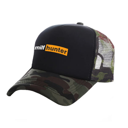 Bonés de camionista Milf Hunter — Bonés de moda Milf Hunter — Bonés de basebol — Bonés de malha para o sol, verão e atividades ao ar livre — MZ-506