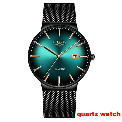 Męskie zegarki mechaniczne z automatycznym mechanizmem marki LIGE – luksusowy zegarek z najwyższej półki z tourbillonem, elegancki i wodoodporny, idealny do pracy lub na uroczyste okazje.