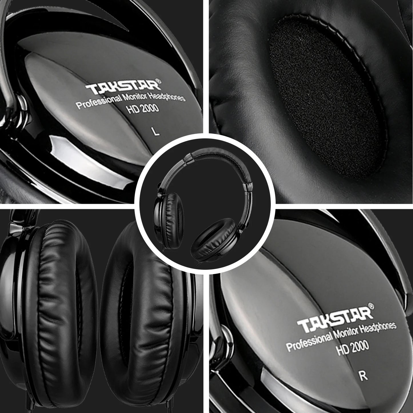 Takstar HD2000 Wired Over Ear Headphones Studio Monitor & Mixing DJ Stereo Headsets for Computer Recording Phone Piano Guitar PC