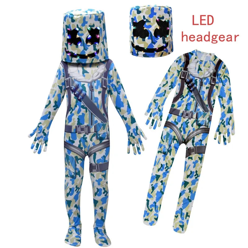 ❤★❤DJ guerrilla warfare Costumes Jumpsuits Kids Clown Cosplay Clothes Halloween Christmas Costume Party Game Cos Fortnites Co★♥★