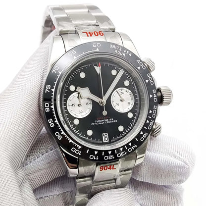 Men's VK64 Sapphire Quartz Stainless Steel Chronograph Casual Sport Waterproof Men's Automatic Watch