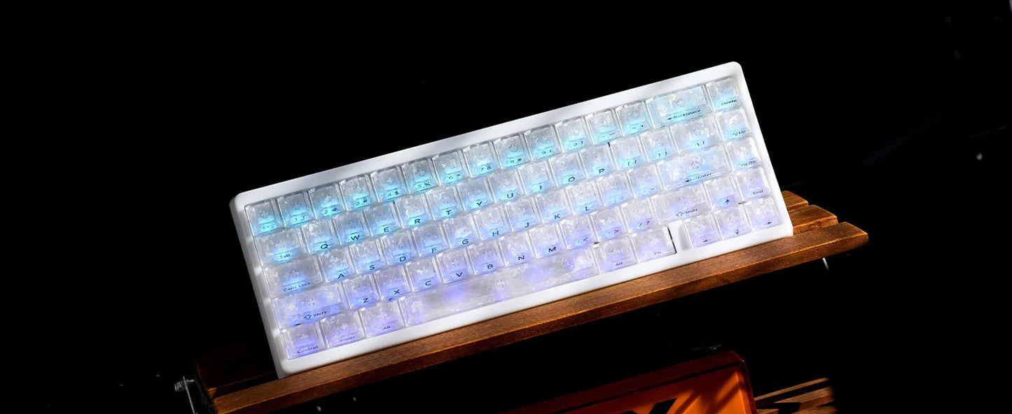 XVX M67 JadeStone Mechanical Keyboard With IMD-Tech Keycaps Hot Swappable Gasket Tri-Mode Custom RGB Wireless Keyboard 65%