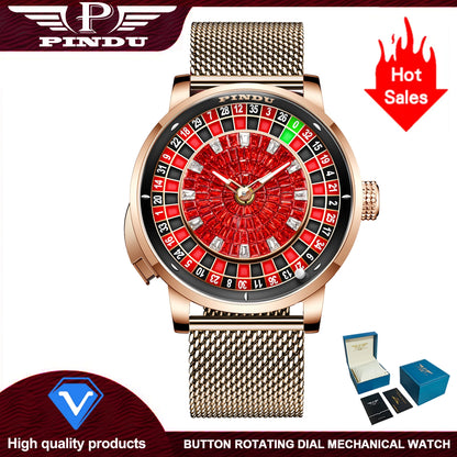 2025 NEW PINDU design Rotating dial Mechanical Watch Men Japan NH35 Movement Sapphire Waterproof TOP-luxurious Automatic watch