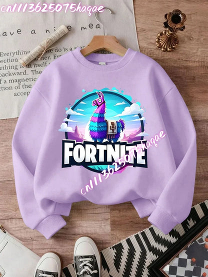 Fortnites Series Kids Sweatshirts Trendy Boys Girl Long Sleeves Pullover Tops Autumn Winter Cartoon Child Clothes Birthday Gifts