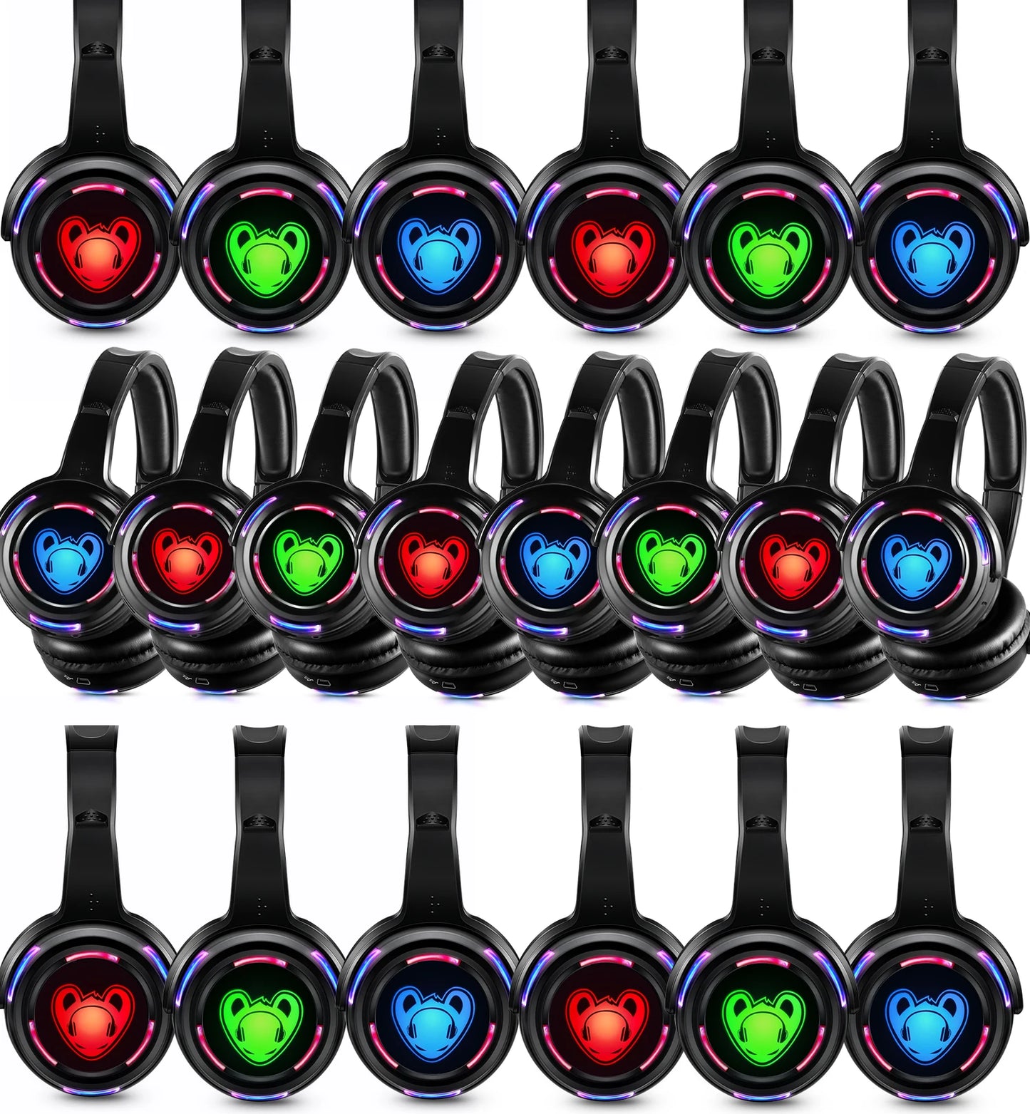 Silent Disco Wireless Headphones and RF LED LOGO Headset For DJ Music Pary Club Headphones only