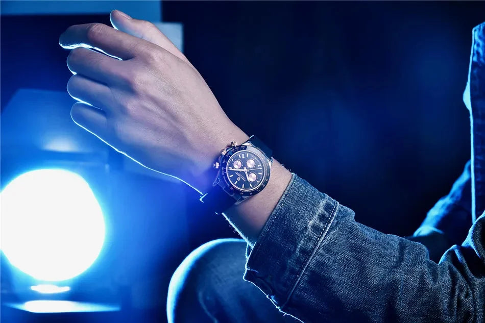 Originale neue PAGANI DESIGN PD-1664 Luxus-Herrenuhr mit japanischem VK63-Quarzwerk, Saphirglas, wasserdichtem Chronographen, Gold