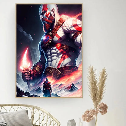 Póster del juego «God of War» - Póster de cine vintage para hacer tú mismo - Cuadro decorativo - Pegatinas para el estudio - Cuadro de pared de tamaño pequeño