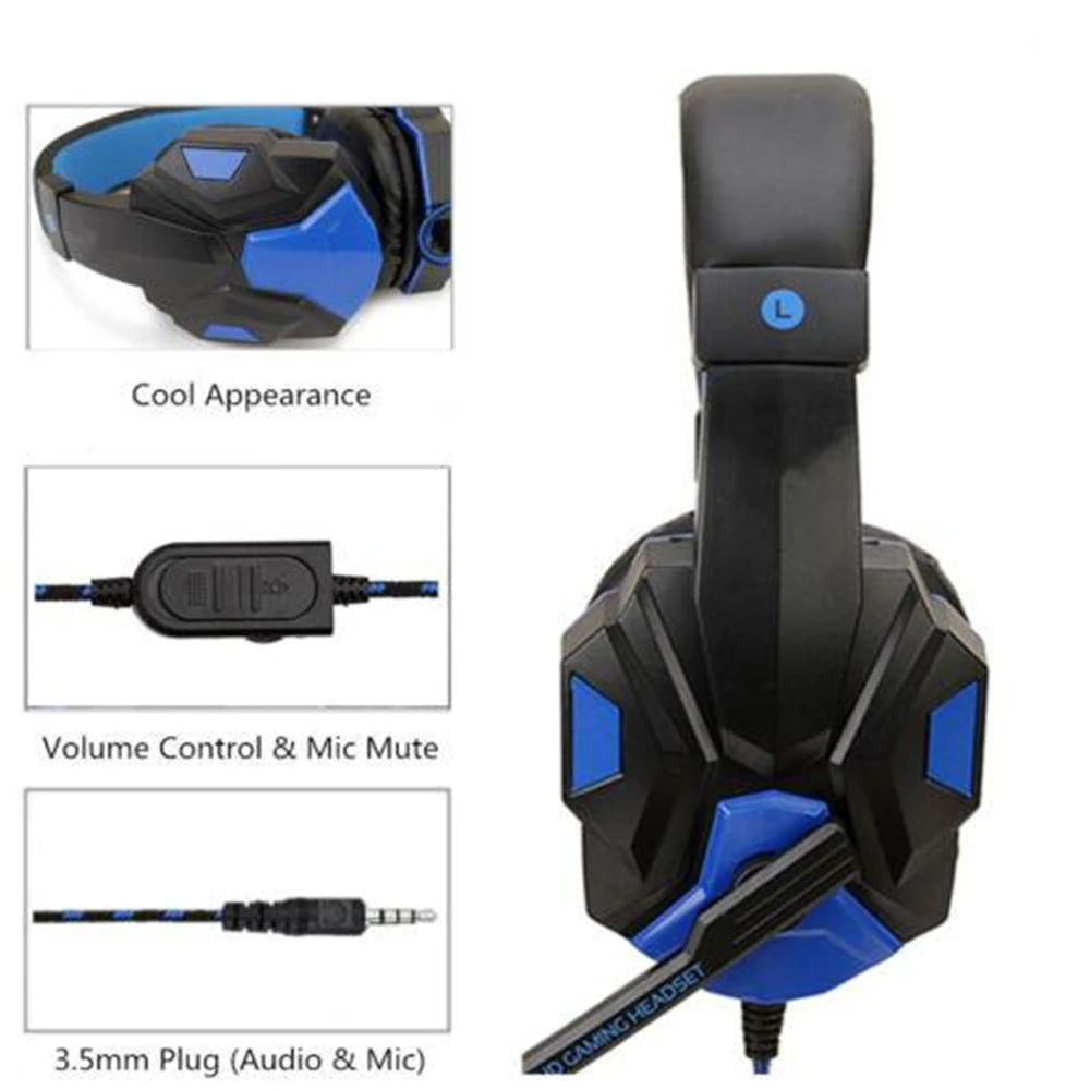 3.5mm Wired Headset Gaming Headset 120° Adjustable Gamer Headset With Noise Cancelling Microphone For PS4 5/Smart Phone/Computer