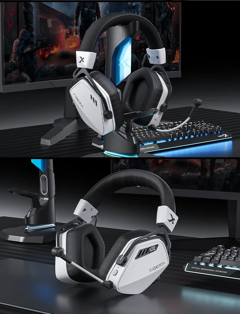 XIBERIA Wireless Gaming Headphones K03S Pro 7.1 Surround Sound 2.4GHz 4 Mode Headsets Gamer 2000mAh Battery Low Latency IEM