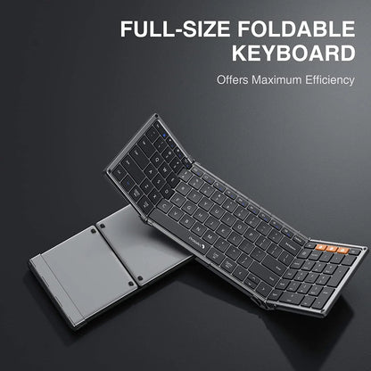 ProtoArc XK01 Bluetooth Wireless Keyboard with Numeric Keypad Foldable Keyboards for iPhone Computer iPad