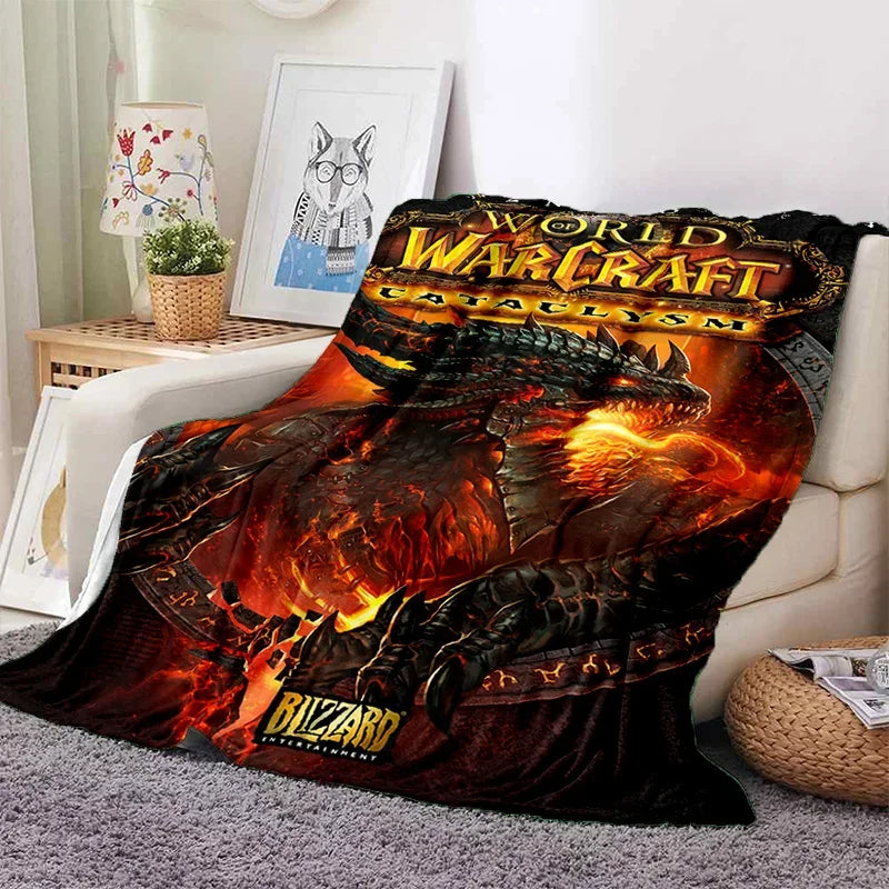 WOW, World of Warcraft Demon Hunter, Lich King, pătură din flanel pentru pat, dormitor, canapea, picnic, pătură pentru exterior și timp liber