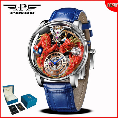 PINDU Design 2025 NEUE Herrenuhr Diamond Tourbillion Top-Marke Luxus Astronomia Quarzuhr für Herren Saphirglas wasserdichte Uhr