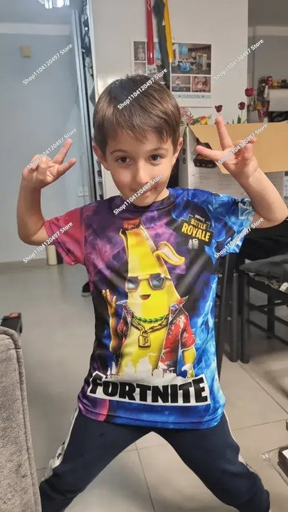 Sudadera con capucha Fortnite Anime para niños, streetwear hip-hop para hombre, ropa deportiva casual de corte holgado, moda outdoor