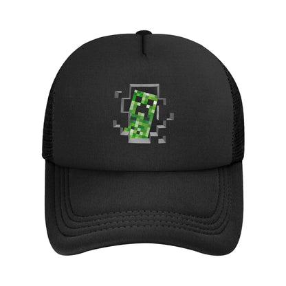 Kapa za odrasle Creepers z velikim čelom, v slogu videoigric, v stilu Trucker, mrežasta bejzbolska kapa, poliestrska kapa, sončna kapa, nastavljiva dirkaška kapa, poletna