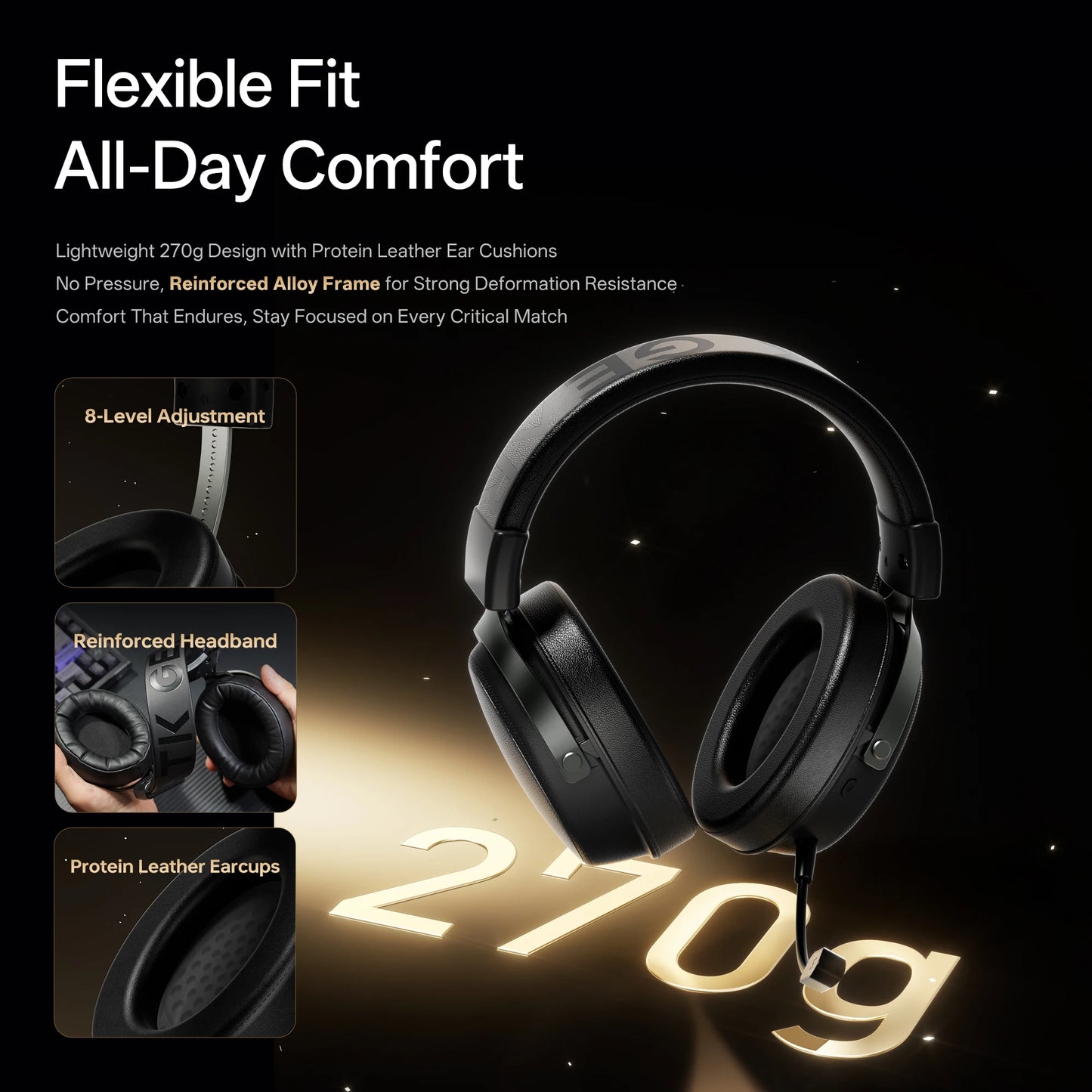 ATK Neptune N9 eSports Gaming Wireless Headset Four Modes Head Mounted Noise Cancelling Microphone Low Latency Gaming Headphones