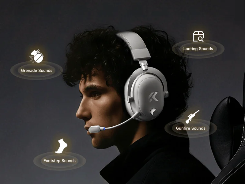 MCHOSE V9 Turbo + Wireless Gaming Headset 60mm 7.1 Surround Sound Professional Esports Headphones With RGB Charging Base