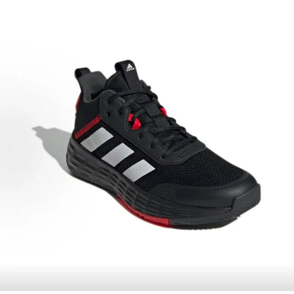 Chaussures de basketball adidas OwnTheGame pour hommes, noir, blanc, rouge, H00471