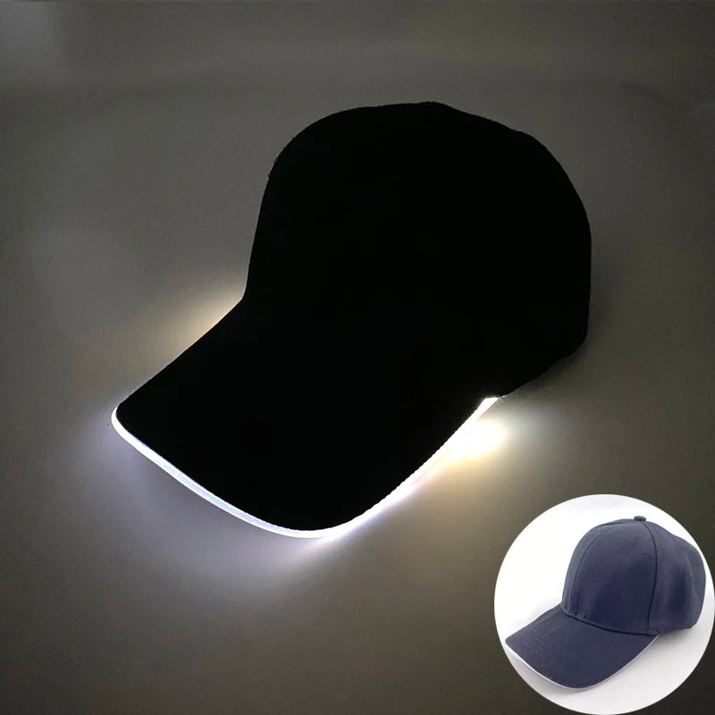 Fashion Glowing Baseball Cap LED Light Up Hip Hop Hat Bar Club Props Fluorescent Hat Men Women DJ Dance Supplies Costume