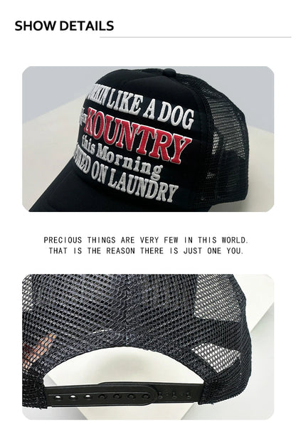 New Unisex Color Block 3D Printed Letter Baseball Hats Sunshade Hip Hop Breathable personal Trucker Caps Mesh Versatile fashion