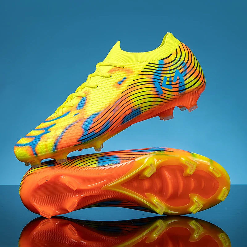 Nuove scarpe da calcio da uomo per partita outdoor, sneakers con tacchetti per erba, scarpe da football bestseller antiscivolo per ragazzi, alta qualità, alte e leggere