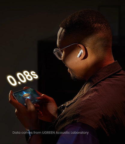 UGREEN ANC Semi-open TWS Adaptive Active Noise Cancelling Earbuds LDAC Hi-Res Audio Wireless Bluetooth Earphones Headphones