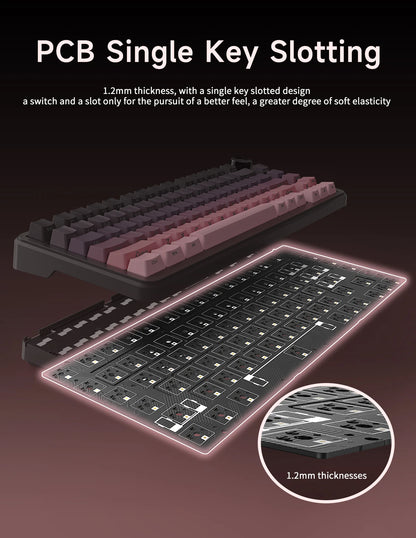 AJAZZ AK820 MAX PLUS Tri-mode TFT Screen Gaming Keyboard 8000mAH dual system hot swap FR4/PC Plate Volume Knob