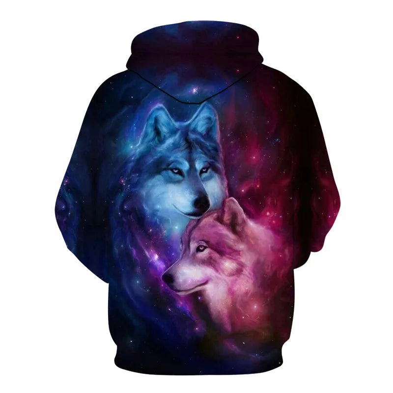 Mikiny s kapucí Animal Wolf s 3D potiskem pro muže i ženy, módní ležérní oversized pulovr, hip hop Harajuku streetwear hoodies