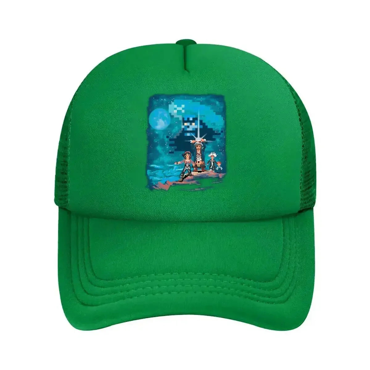 Pixel Adventure Retro, 8-Bit-Stil, Charakter-Grafikdesign, Mesh-Baseballkappe