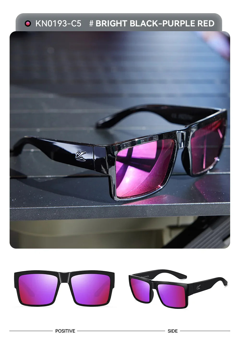 KAENON Fashion Square Versatile Polarized Sunglasses Men Women Sports Fishing Driving Sun Glasses UV400 Eyewear