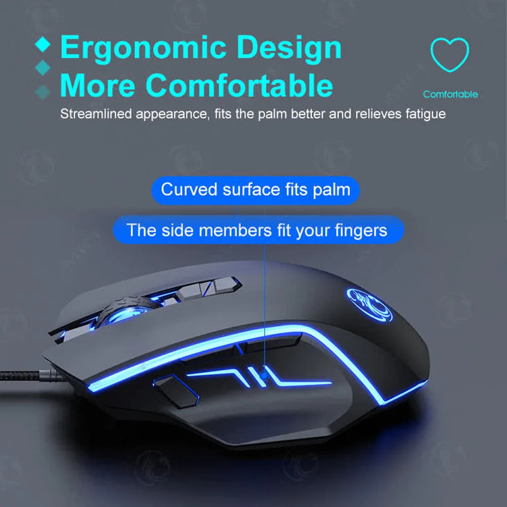 USB Wired Optical Gaming Mouse Ergonomic Mice 7200 DPI Gamer Mice 6 Buttons Gaming Mice for PC Gamer Computer Desktop