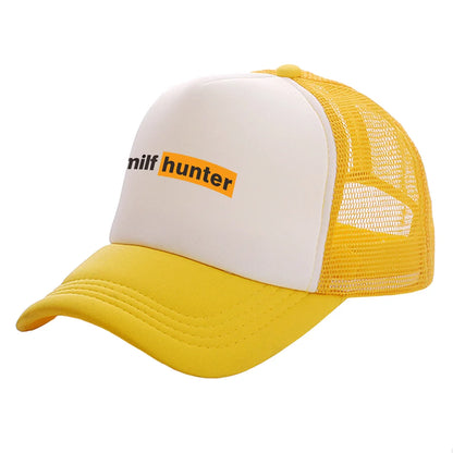 Bonés de camionista Milf Hunter — Bonés de moda Milf Hunter — Bonés de basebol — Bonés de malha para o sol, verão e atividades ao ar livre — MZ-506