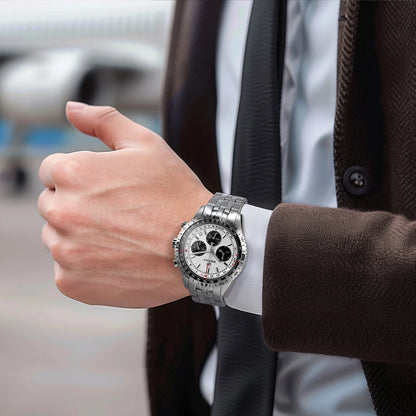 Orologio cronografo da uomo BERNY – Orologio al quarzo multifunzione in stile aeronautico, dotato di datario, vetro zaffiro ed eccellente luminescenza – Orologio da polso di lusso da uomo