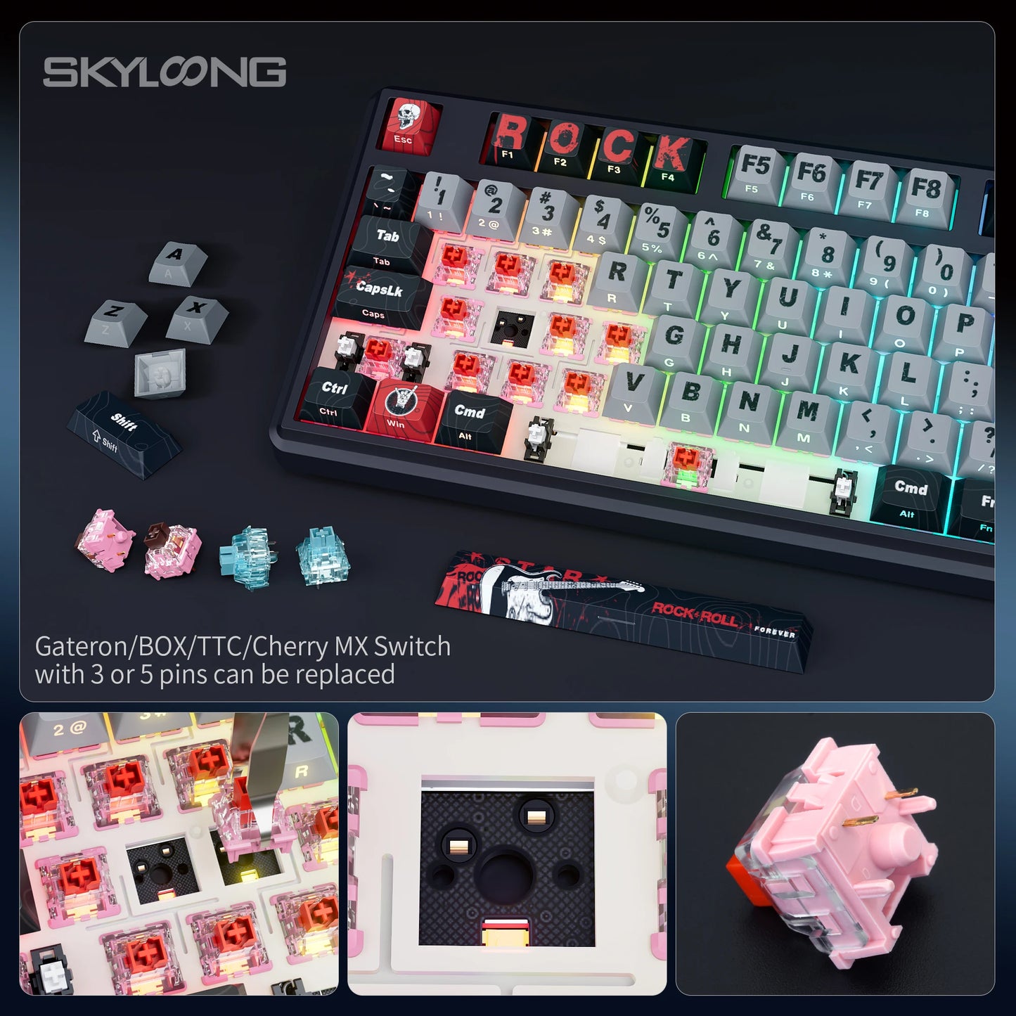 SKYLOONG GK104 Pro Wireless Mechanical Keyboard 100% Custom Keyboard Hot-Swapp Low-noise Switch for PC Gamer office Accessoies