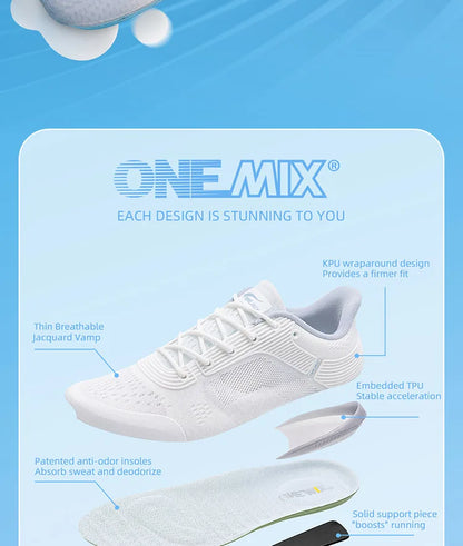 Zapatillas de running ONEMIX YUE SHUANG para hombre con amortiguación de aire, zapatillas deportivas para pareja, calzado deportivo para correr al aire libre y caminar para mujer