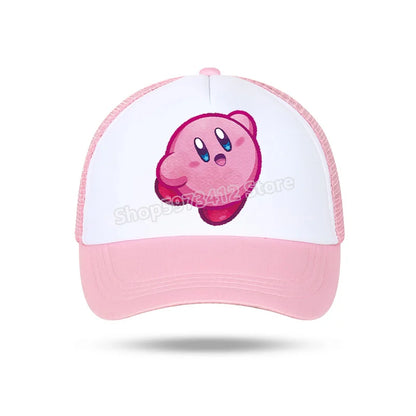 Kirby Summer Baseball Polyester Hats Universal Casual Cap Truck Driver Cartoon Peripheral Items Adult Adjustable Children Action