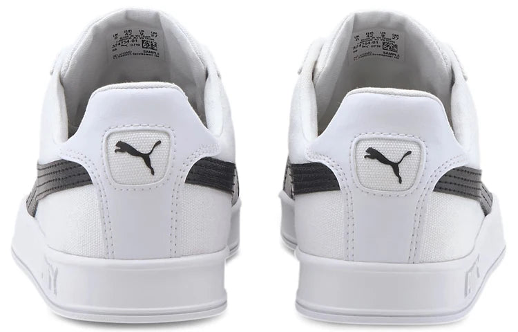 Baskets Puma Smash Vulc en toile, blanches et noires, 374754-01