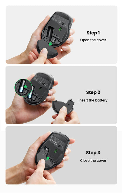 UGREEN Mouse Wireless Ergonomic Mouse 4000 DPI Silent 6 Buttons For MacBook Tablet Laptop Mute Mice Quiet 2.4G Mouse