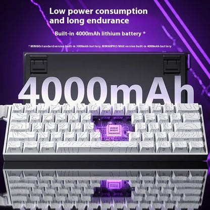 AULA Mini60 HE Magnetic Switch Keyboard RGB Tri Mode Wireless Mechanical Keyboard 8000Hz 0.01mmRT Gaming Keyboard Gamer Gifts