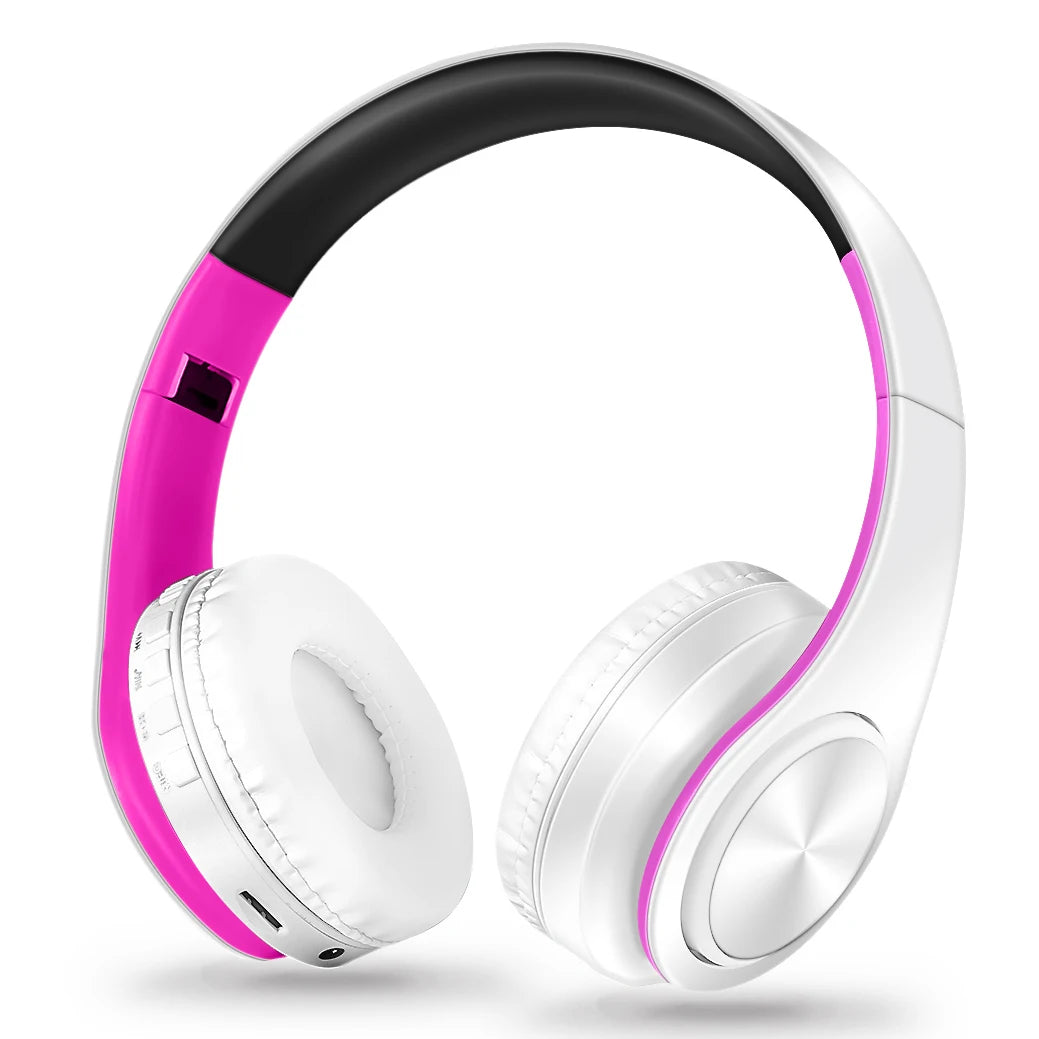 Men Gift Gold Wireless Headphones Bluetooth Earphone Stereo Headset Game with Build-in MIC with Universal for Android and iOS
