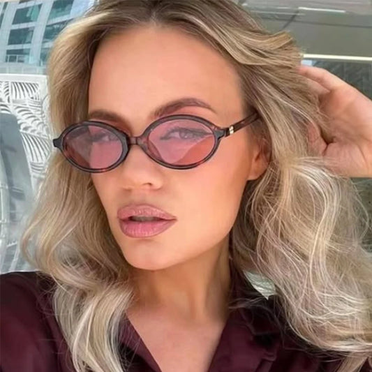 Cute Small Frame Oval Women's Sunglasses Sexy Leopard Retro Luxury Sun Glasses Ladies Fashion Shades Trends Eyewear Unique