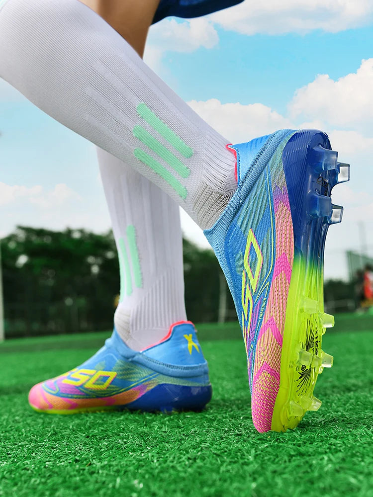Botas de fútbol para hombre New Society para césped, tenis deportivos para adulto, transpirables y ultraligeras, zapatillas de fútbol para exteriores