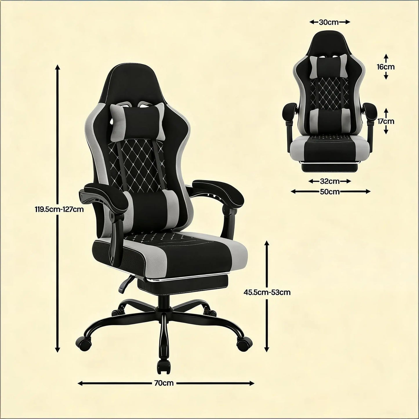 Swivel office chair, ergonomic computer chair, massage gaming chair (office chair only)