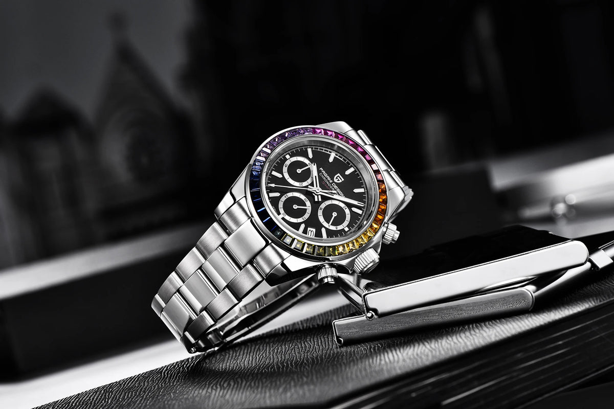 Orologio cronografo da uomo PAGANI DESIGN – Orologio da polso al quarzo di lusso, luminescente e impermeabile.